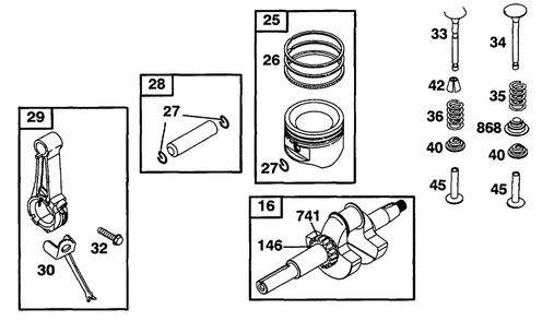 Connecting Rod Diagram and Parts List for 19A402-0699-XX  Briggs and Stratton Engine